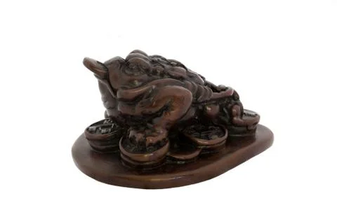 Three Legged Toad or Frog Feng Shui on white blackground Stock Photos