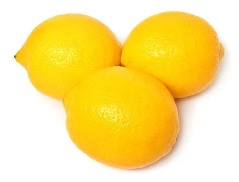 Three lemon isolated on white background Stock Photos