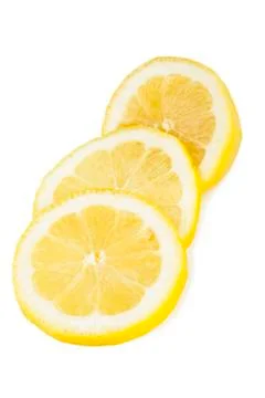 Three lemon slices Stock Photos