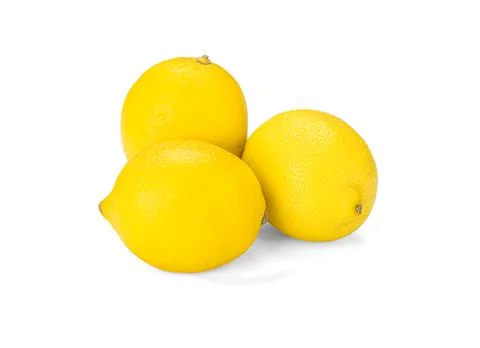 Three lemons. Composition with three lemons isolated on white background. Fre Stock Photos