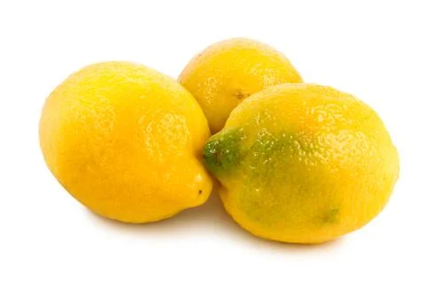 Three lemons isolated on a white Stock Photos