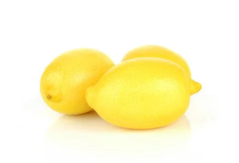 Three lemons isolated on white Stock Photos