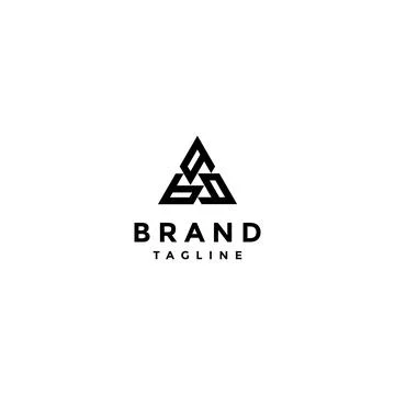 Three Letter b Logo Design Stock Illustration