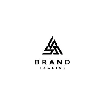 Three Letter B Logo Design Stock Illustration