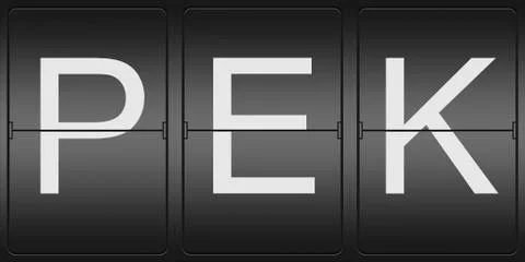 Three letter code of beijing airport Stock Illustration