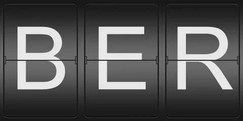 Three letter code of berlin brandenburg airport Stock Illustration