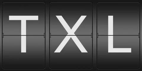 Three letter code of berlin tegel airport Illustrazione stock