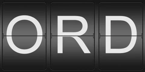 Three letter code of chicago ohare international airport Stock Illustration