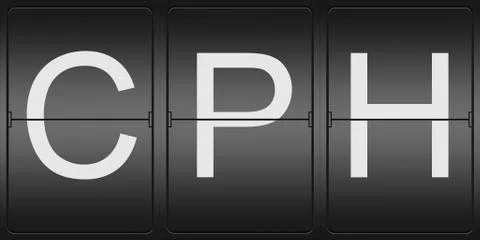 Three letter code of copenhagen airport Stock Illustration