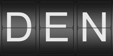 Three letter code of denver airport Stock Illustration