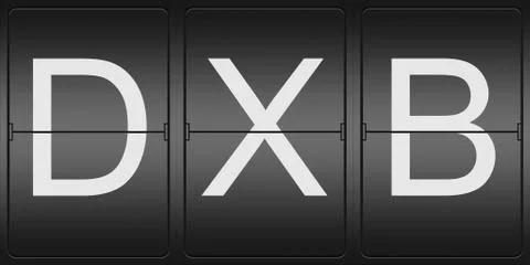 Three letter code of dubai airport 库存插图