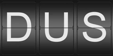 Three letter code of dusseldorf airport Stock Illustration