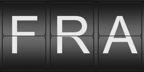 Three letter code of frankfurt airport Stock-Illustration