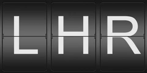 Three letter code of london heathrow airport Illustrazione stock