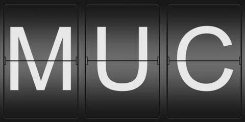 Three letter code of munich airport Stock Illustration