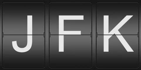 Three letter code of new york jfk airport Illustrazione stock