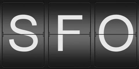 Three letter code of san francisco airport Stock Illustration