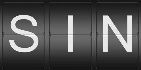 Three letter code of singapore airport Stock Illustration
