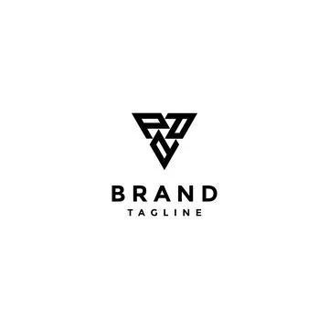 Three Letter P Logo Design Stock Illustration