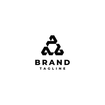 Three Letter P Logo Design Stock Illustration