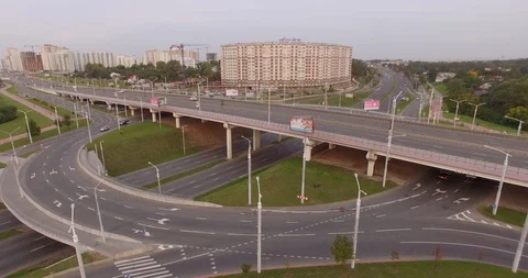 Three-level interchange Stock Footage 95393629