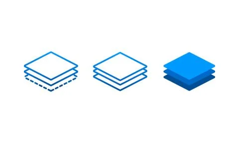 Three levels layers icon. Vector on isolated background. EPS 10 Stock Illustration