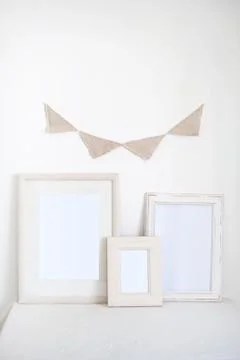 Three light frames with flags Stock Photos