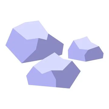 Three light purple polygonal rocks forming a small pile イラスト素材