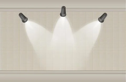 Three lights and wall Illustrazione stock