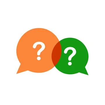 Three linear chat speech message bubbles with question marks. Forum icon. Com Stock Illustration