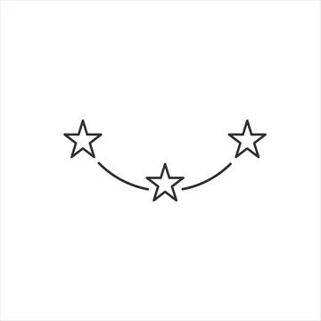 Three linear score stars in circle. linear icon. three stars. Vector Stock Illustration