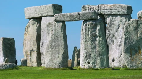 Three lintel stones at Stonehenge Stock Footage 55537250