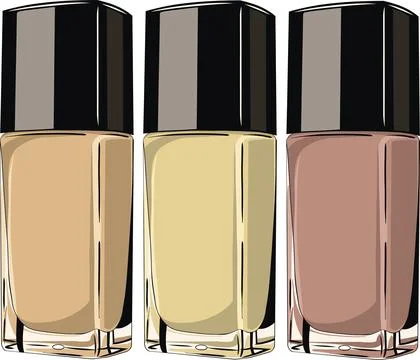 Three Liquid Foundation Bottles for Face Makeup Display Illustrazione stock