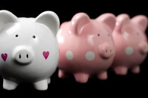 Three litte pigs Stock Photos