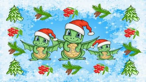 Three little dragons Stock Illustration