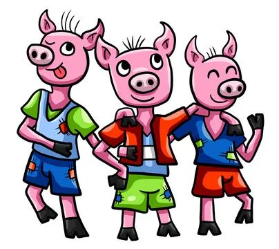 Three Little Pigs Stock Illustration