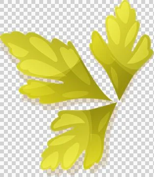 Three-lobed leaf cluster is floating in flat design, with gradient highlights on Illustrazione stock