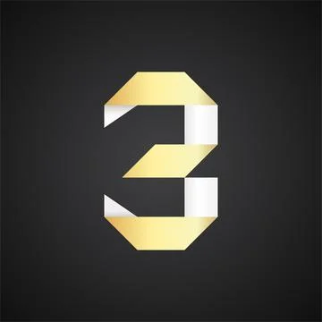 Three logo in origami style vector Illustrazione stock