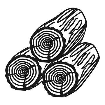 Three logs icon, simple style 스톡 일러스트