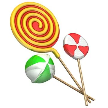 Three lollipop Ilustração Stock