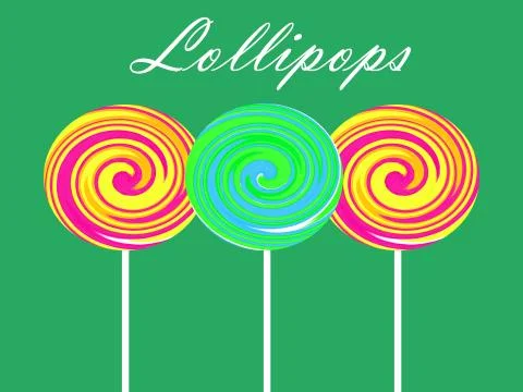 Three lollipops Stock Illustration