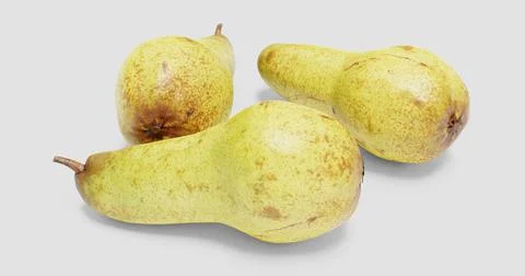 Three long pear isolated on white background Stock Photos