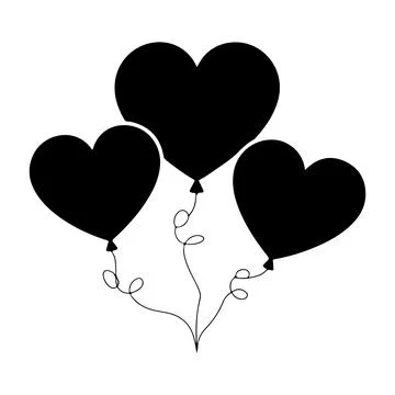 Three love balloon vector illustration on white background Stock Illustration