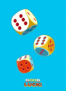 Three Lucky Dice with six Stock Illustration