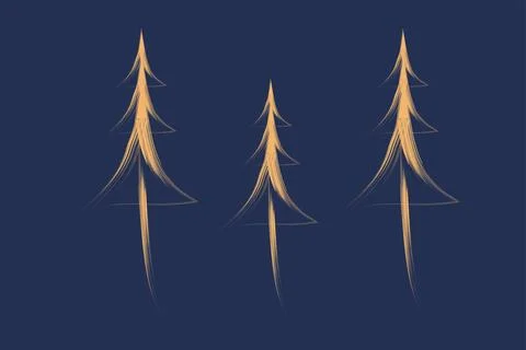 Three Luxury christmas trees object, elements vector and illustration. Set .. イラスト素材