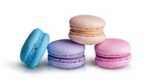Three macaroon pyramid and one near Stock Photos