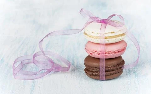 Three macaroons Stock Photos