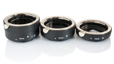 Three macro extension tubes Stock Photos