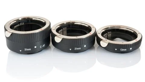 Three macro extension tubes Stock Photos
