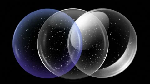 Three magic balls on a black background Stock Footage 167429364